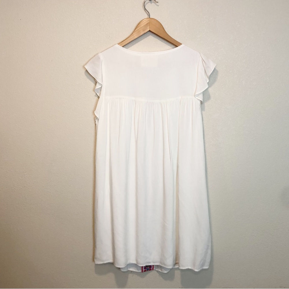 Savanna Jane Mexican Embroidered Floral Dress Flutter Sleeve Size M - Picture 2 of 6